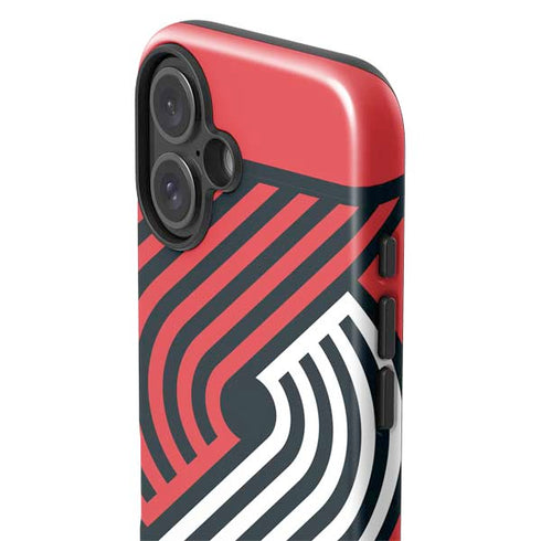 NBA Portland Trail Blazers Large Logo iPhone 16 Impact Case